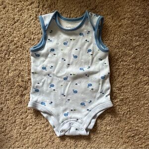 Ocean blue and green Faded Glory baby onesie size 3-6months